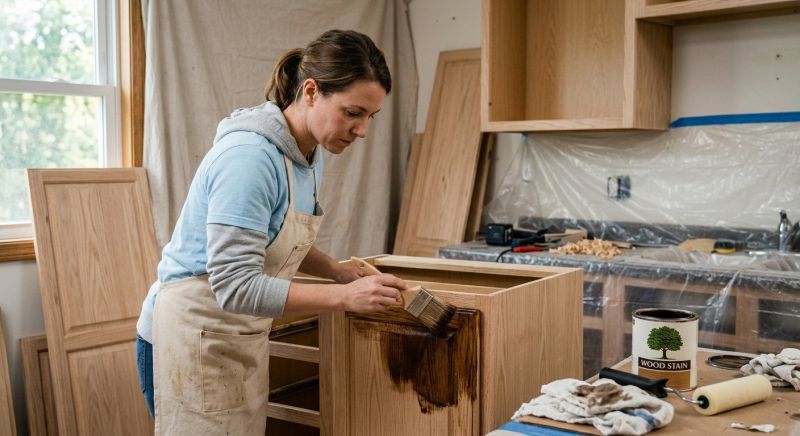 Wood Cabinet Staining in Carmel, IN