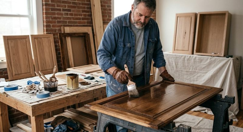 Wood Cabinet Staining in Bloomington, IN